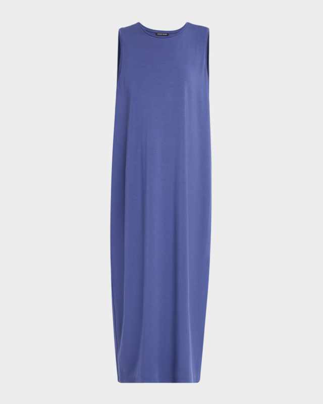 Sleeveless Stretch Jersey Knit Midi Dress